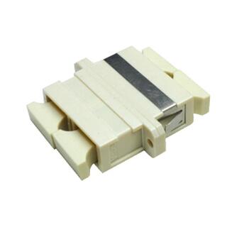 Adapter MM SC-DPX OM1/OM2 Beige Med flens, metall klips, keramisk hylse